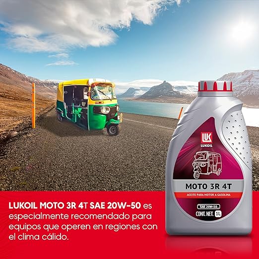Aceite para Motocicleta Lukoil Moto 3R 4T SAE 20W-50 1L 12 Piezas