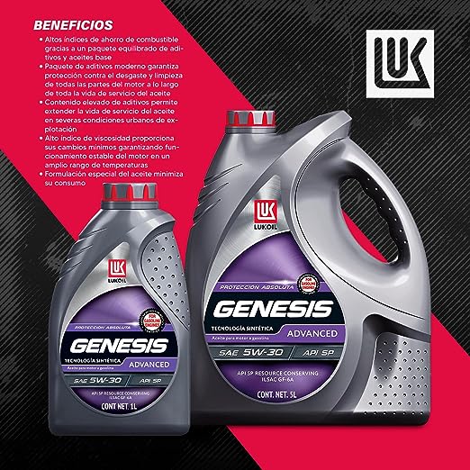 Aceite de Motor Sintético Lukoil Genesis Advanced SAE 5W-30 1L