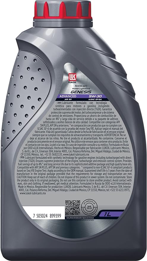 Aceite de Motor Sintético Lukoil Genesis Advanced SAE 5W-30 1L