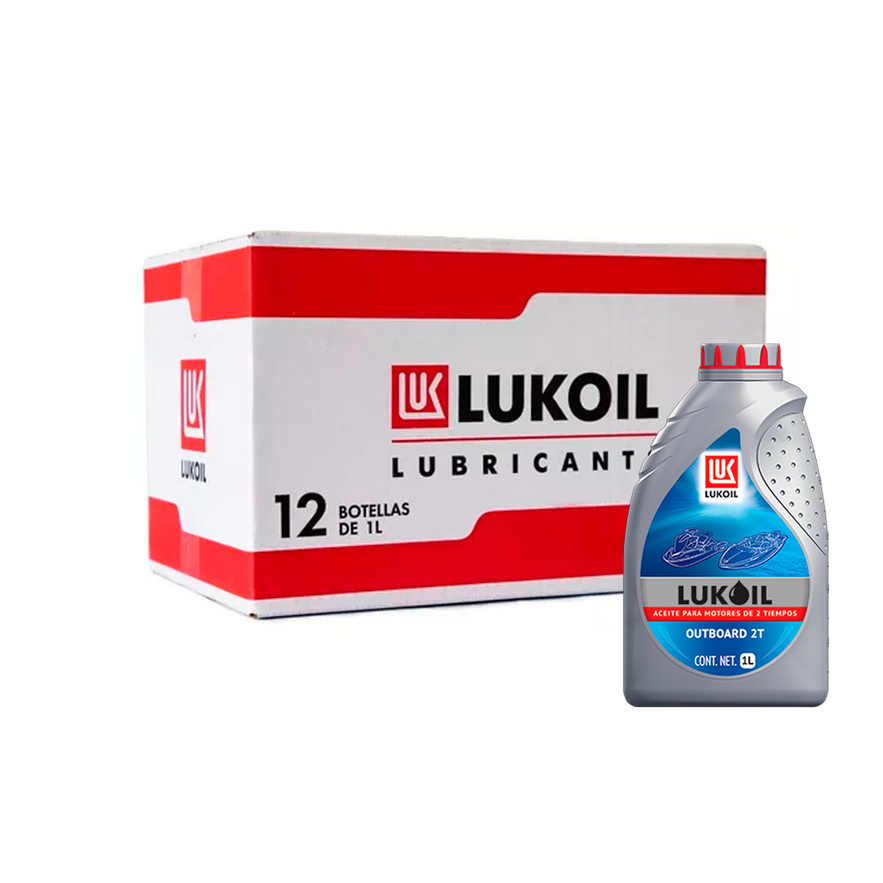 Aceite de Motor Equipos Flotantes Lukoil Outboard 2T 12 Piezas de 1 Litro