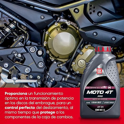Aceite Sintético Para Moto 4T | Lukoil Moto Pro 4T 15W-50 1L