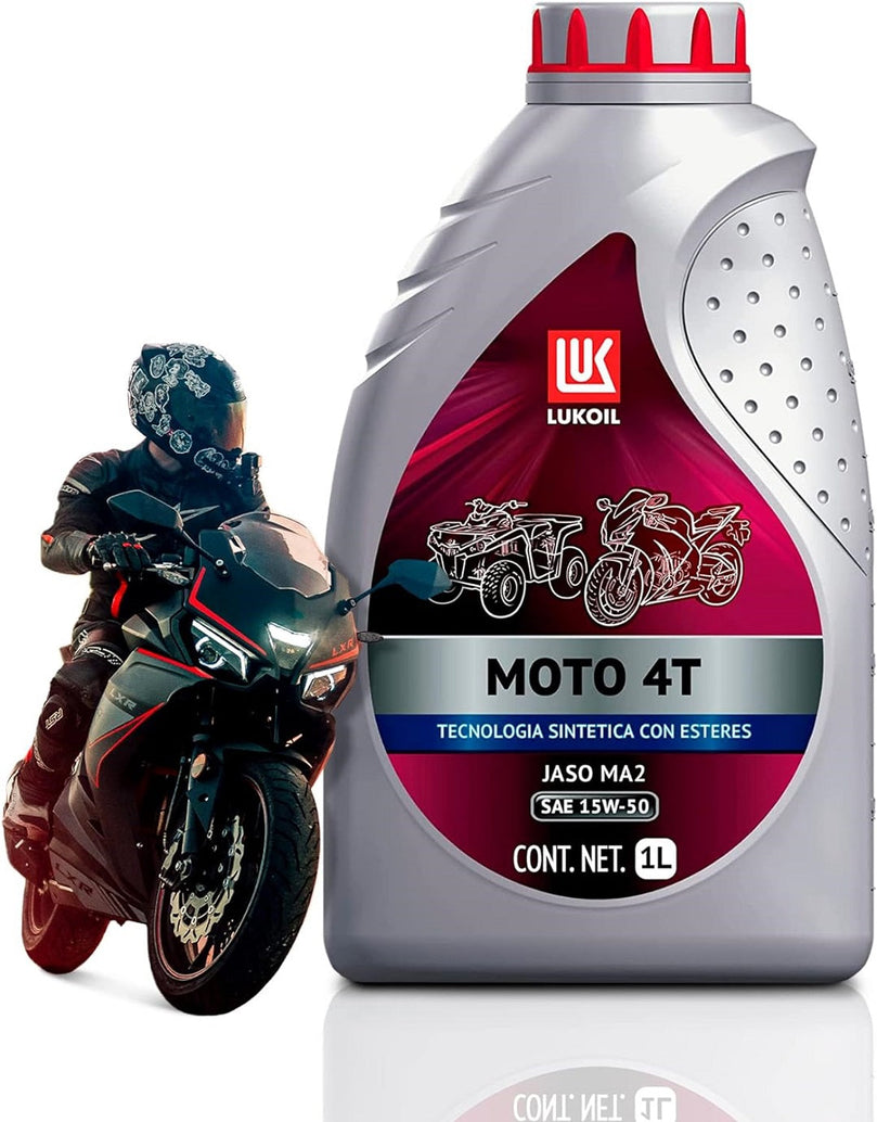 Aceite para Motocicleta Moto 4T SAE 15W-50 Lukoil 1L 12 Piezas